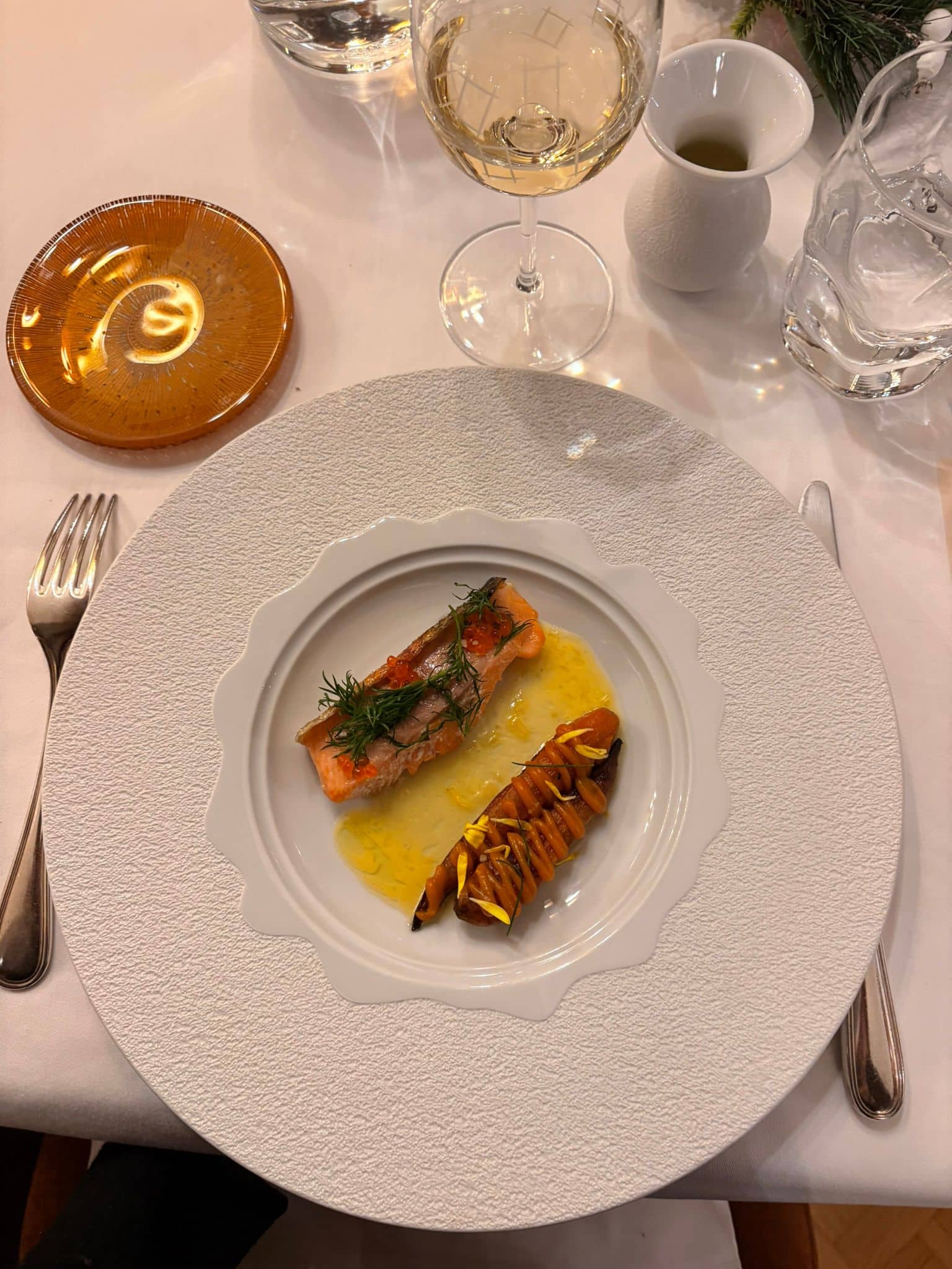 Restaurant Le Sarment d'Or Filet de Truite Menu Dégustation